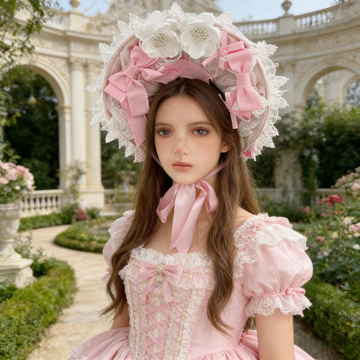 Women'S Victorian Era Accessories - Victorian Lace Bonnet Hat Headbands With