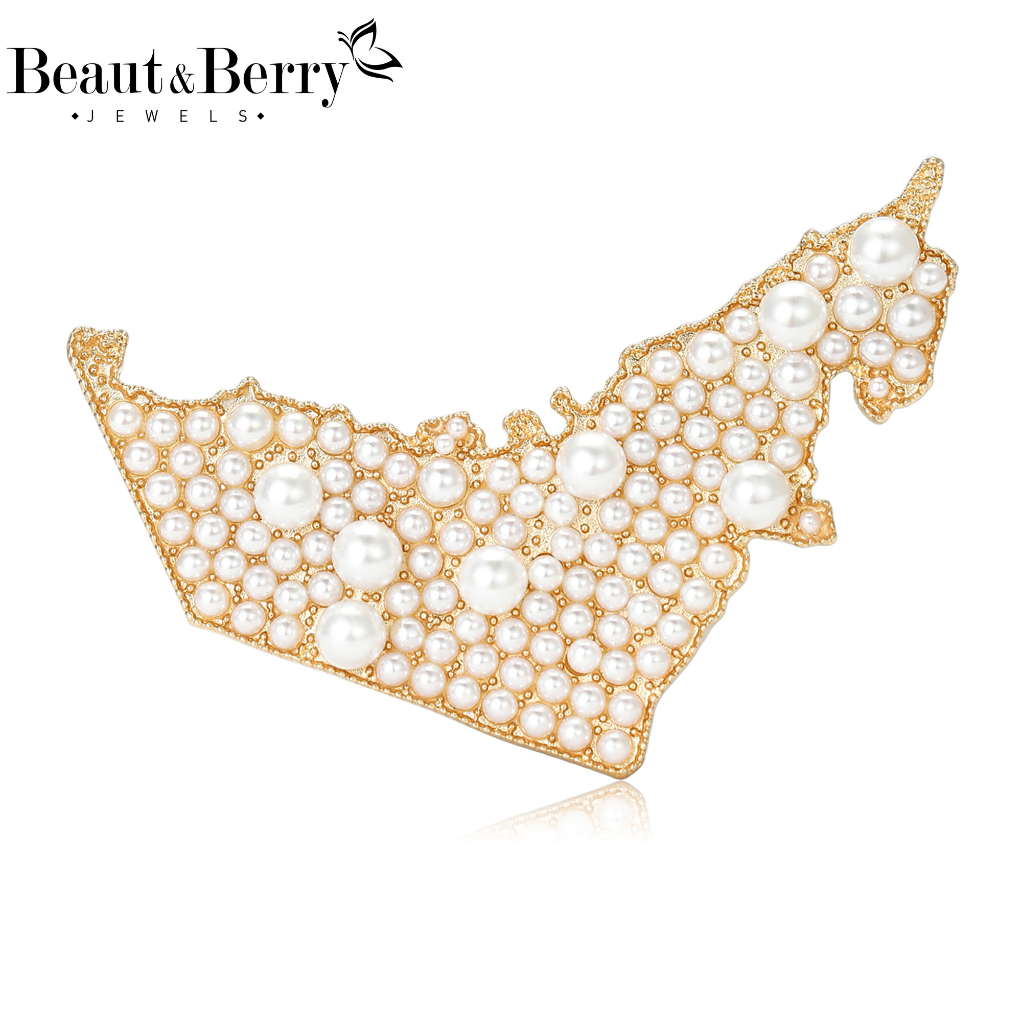 Women Accessories Uae - Beaut&Berry Luxury Pearls UAE Map Brooches