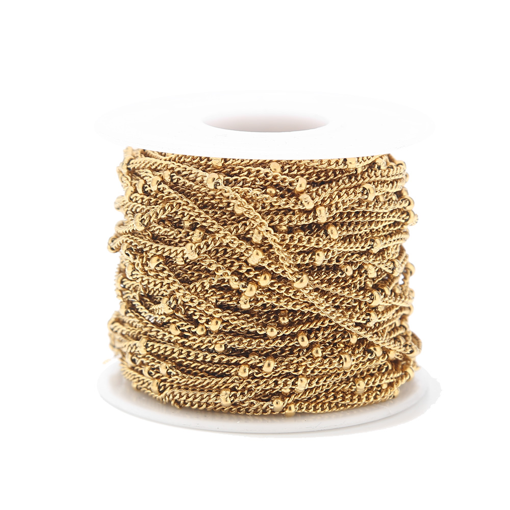 2 Meters Stainless Steel Gold  – Beaded Anklet Chain Bewertung und Preis