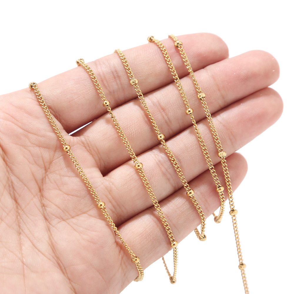 2 Meters Stainless Steel Gold  – Beaded Anklet Chain Bewertung und Preis