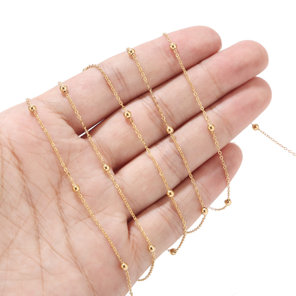 2 Meters Stainless Steel Gold  – Beaded Anklet Chain Bewertung und Preis