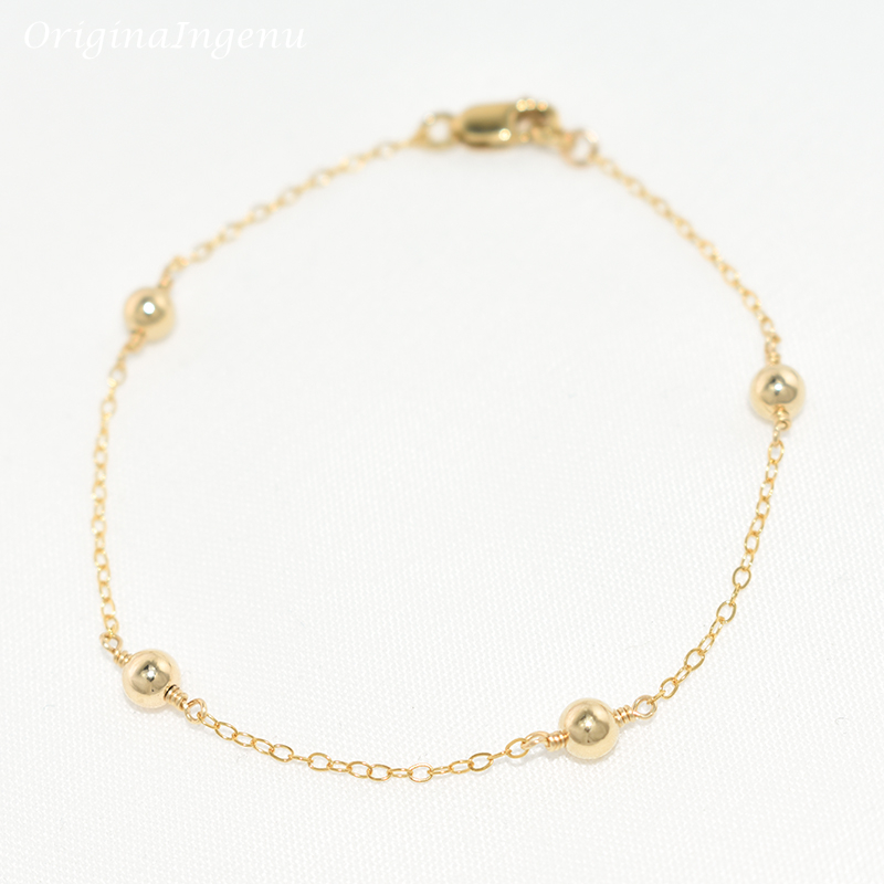 14K Gold Filled Beads Bracelet – Beaded Anklet Chain Bewertung und Preis
