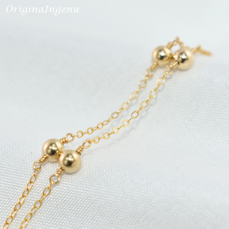 14K Gold Filled Beads Bracelet – Beaded Anklet Chain Bewertung und Preis