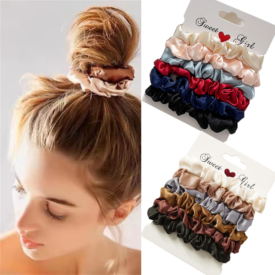 5/6pcs Satin Hair Scrunchies f – Women Accessories Wholesale China Bewertung und Preis