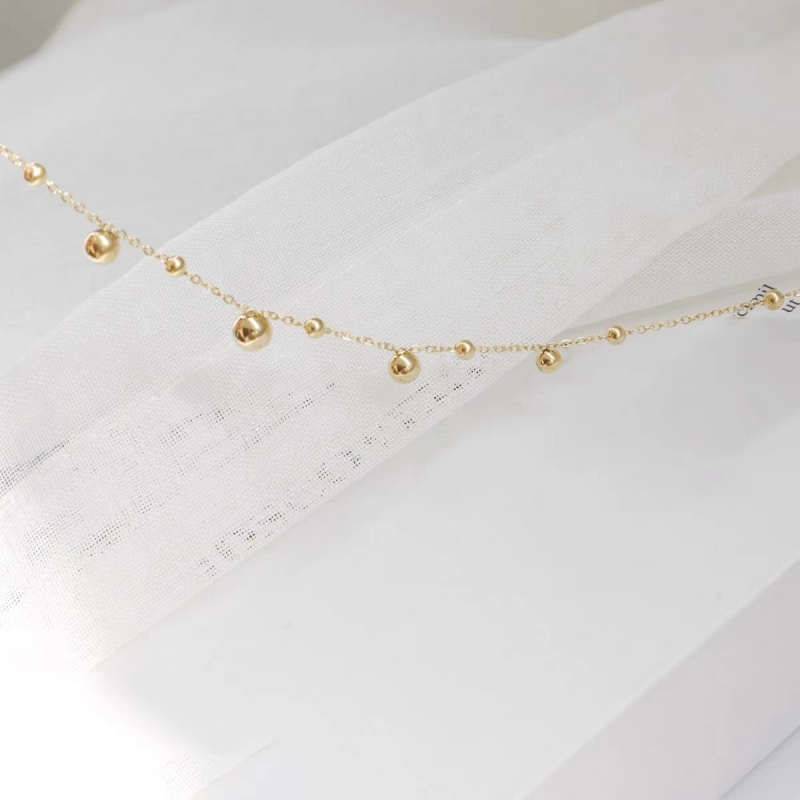 18k gold ball round bead ankle – Beaded Anklet Chain Bewertung und Preis
