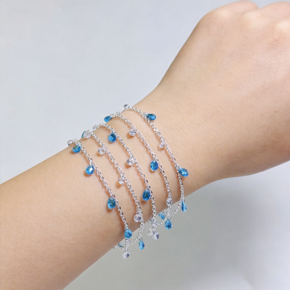 0.51/2 M Summer Blue Clear Cry – Beaded Anklet Chain Bewertung und Preis