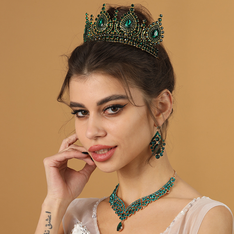 Baroque Queen Green Crown Crys – Women Accessories Dropshipping Bewertung und Preis