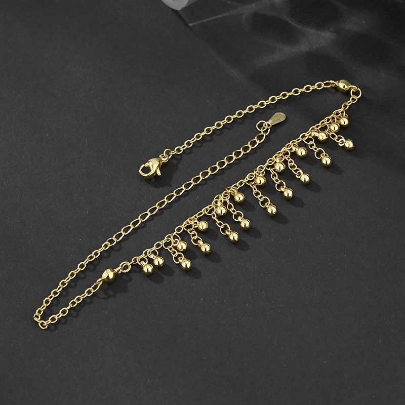 925 Sterling Silver Round Bead – Beaded Anklet Chain Bewertung und Preis