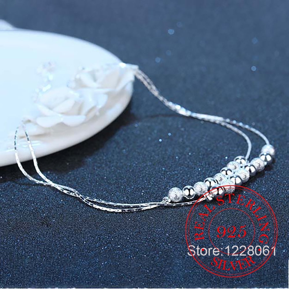 925 Silver Double Layer Beaded – Beaded Anklet Chain Bewertung und Preis