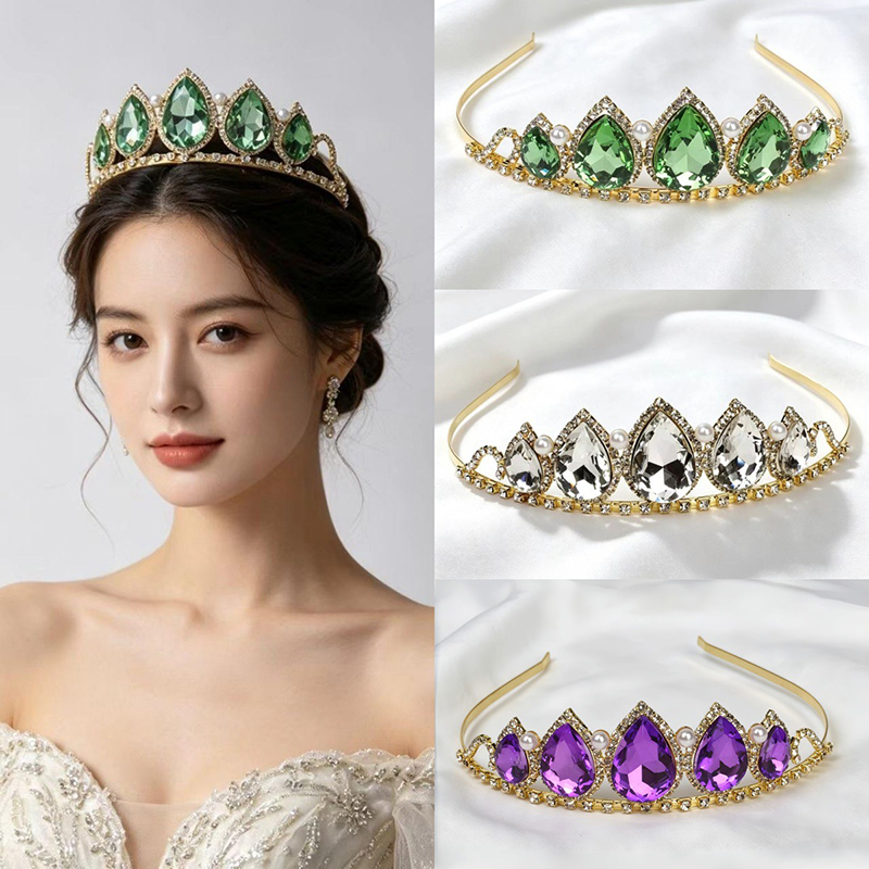 Green Water Drop Rhinestone Cr – Women Accessories Dropshipping Bewertung und Preis
