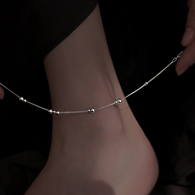 925 Sterling Silver Geometric  – Beaded Anklet Chain Bewertung und Preis