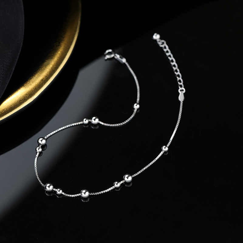 925 Sterling Silver Geometric  – Beaded Anklet Chain Bewertung und Preis